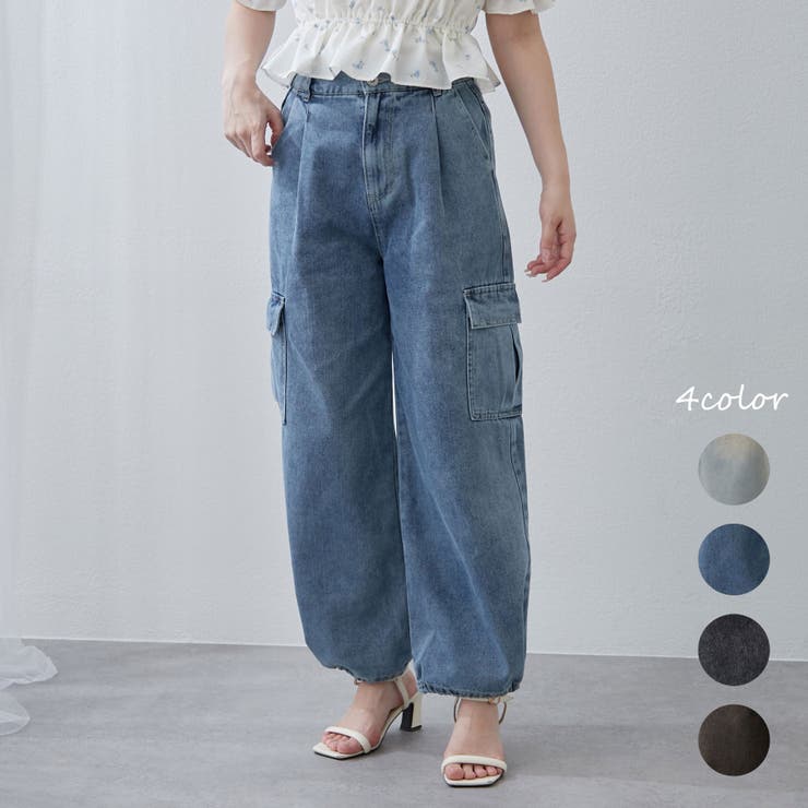 デニムワイドカーゴパンツ[品番：OLOW0015672]｜RMAF NICE CLAUP
