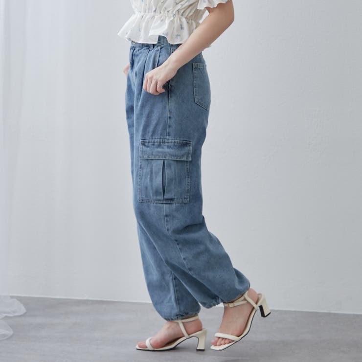 デニムワイドカーゴパンツ | RMAF　NICE CLAUP / OLIVE des OLIVE | 詳細画像4 