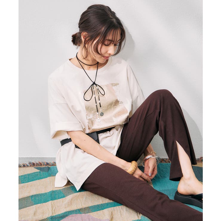 -3kg裾スリットフレアパンツ | RMAF　NICE CLAUP / OLIVE des OLIVE | 詳細画像2 