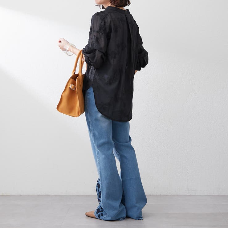 5300【極美品】MELT THE LADY ワイドブラックデニム 総刺繍 S サイズ  