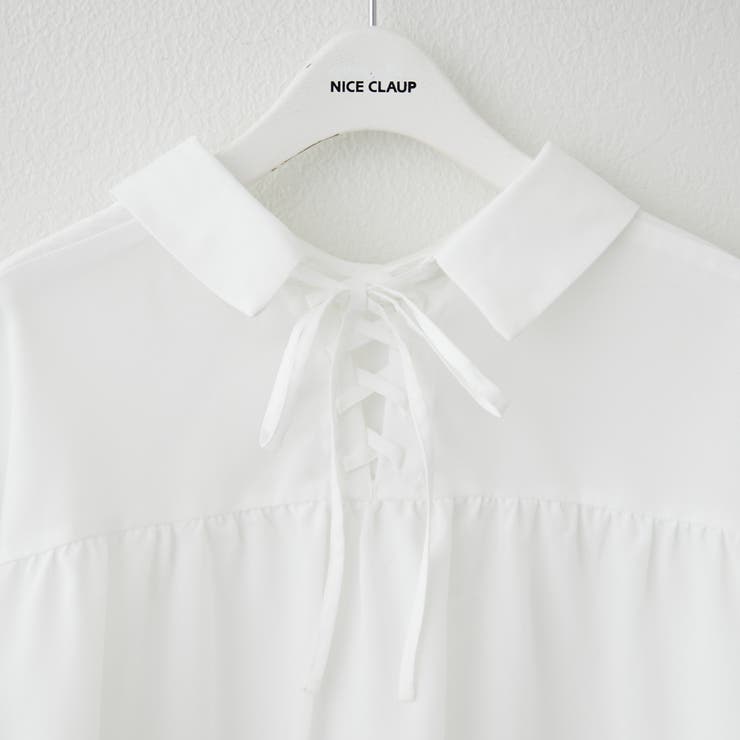 【後ろ姿も可愛く】後レースアップボリューム袖ブラウス | RMAF　NICE CLAUP / OLIVE des OLIVE | 詳細画像4 