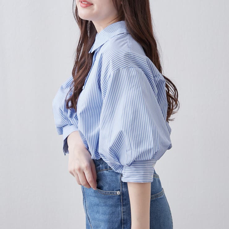 【後ろ姿も可愛く】後レースアップボリューム袖ブラウス | RMAF　NICE CLAUP / OLIVE des OLIVE | 詳細画像15 