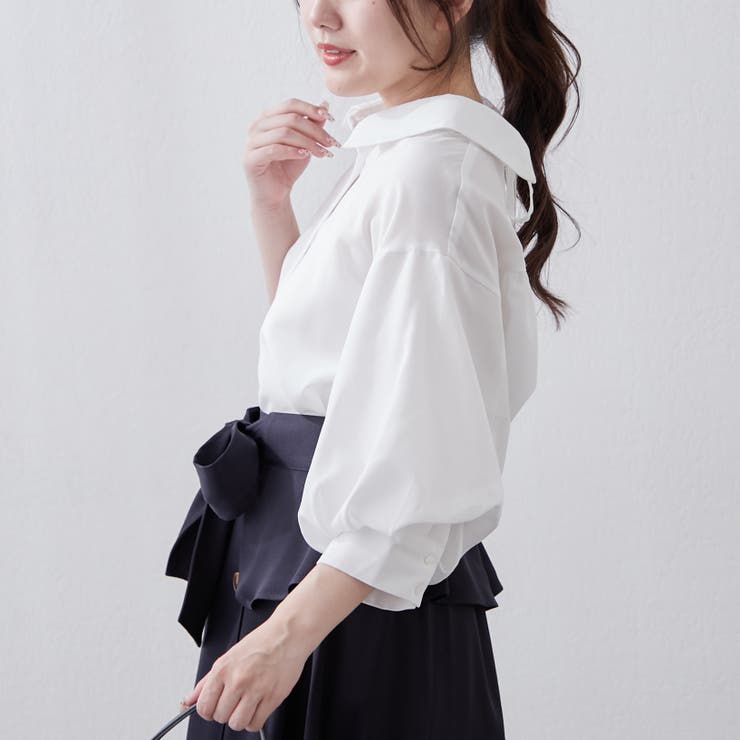 【後ろ姿も可愛く】後レースアップボリューム袖ブラウス | RMAF　NICE CLAUP / OLIVE des OLIVE | 詳細画像24 