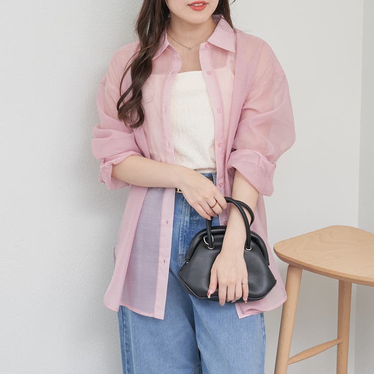 6rokuシアービックシャツ　ピンク 夏の定番アイテム、シアーBIGシャツ[品番：OLOW0015600]｜RMAF NICE