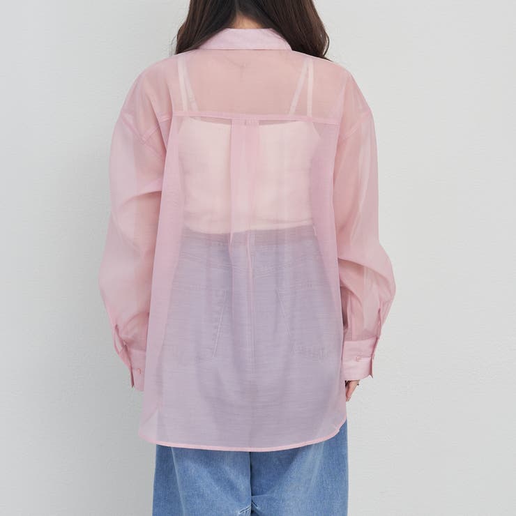 6rokuシアービックシャツ　ピンク 夏の定番アイテム、シアーBIGシャツ[品番：OLOW0015600]｜RMAF NICE