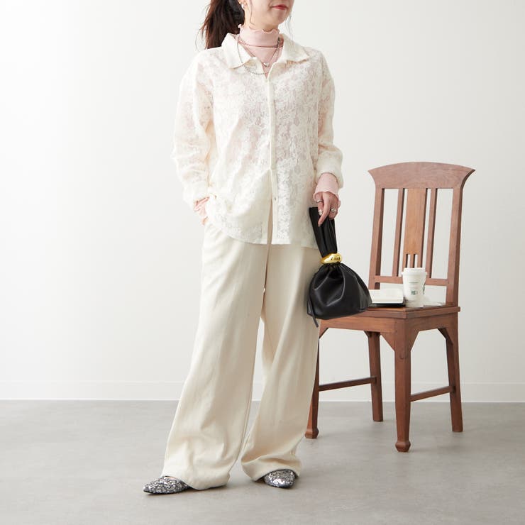 【大人のこなれ感】メッシュレースシャツ | RMAF　NICE CLAUP / OLIVE des OLIVE | 詳細画像7 