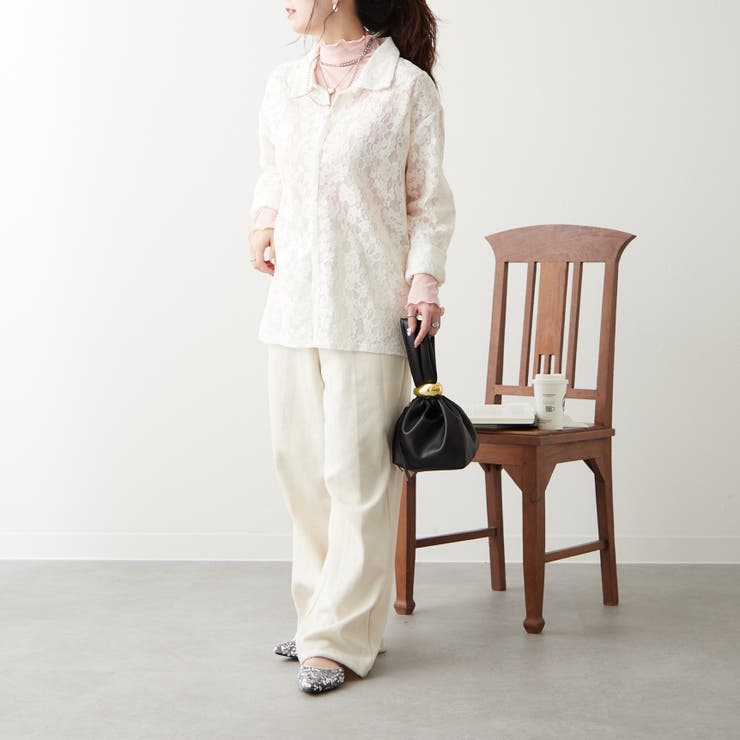 【大人のこなれ感】メッシュレースシャツ | RMAF　NICE CLAUP / OLIVE des OLIVE | 詳細画像9 