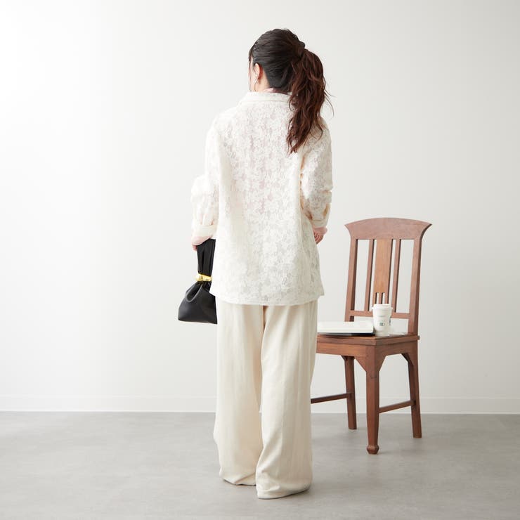 【大人のこなれ感】メッシュレースシャツ | RMAF　NICE CLAUP / OLIVE des OLIVE | 詳細画像11 