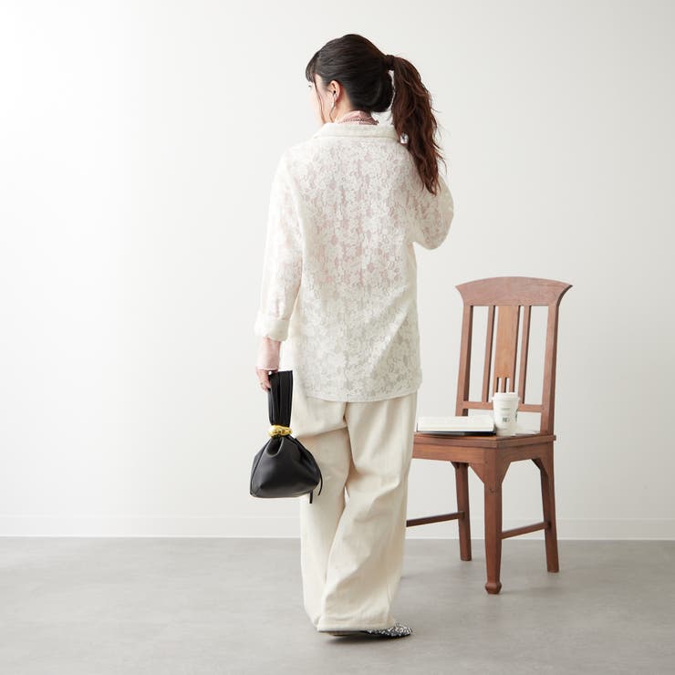 【大人のこなれ感】メッシュレースシャツ | RMAF　NICE CLAUP / OLIVE des OLIVE | 詳細画像12 