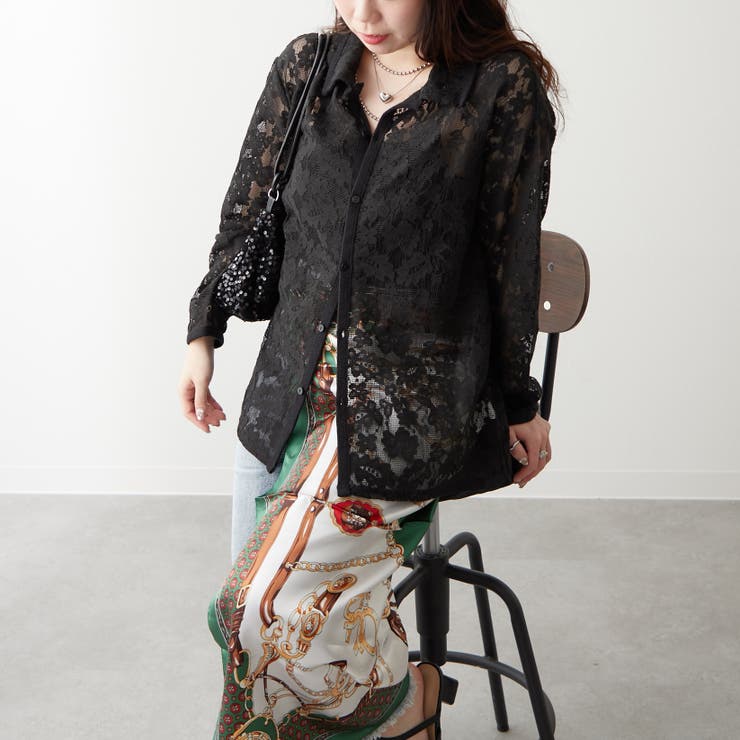 【大人のこなれ感】メッシュレースシャツ | RMAF　NICE CLAUP / OLIVE des OLIVE | 詳細画像16 