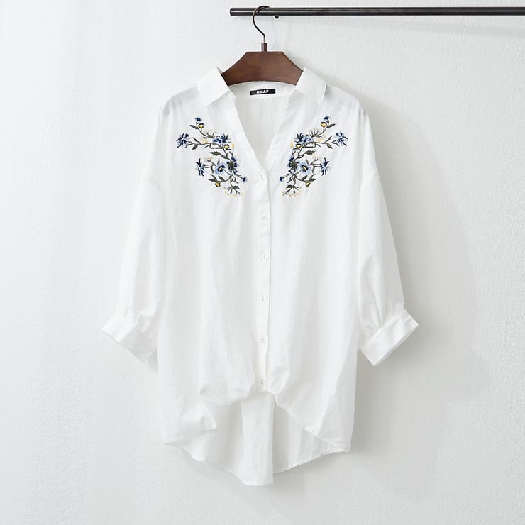 タケノコタック胸刺繍ブラウス[品番：OLOW0015761]｜RMAF NICE