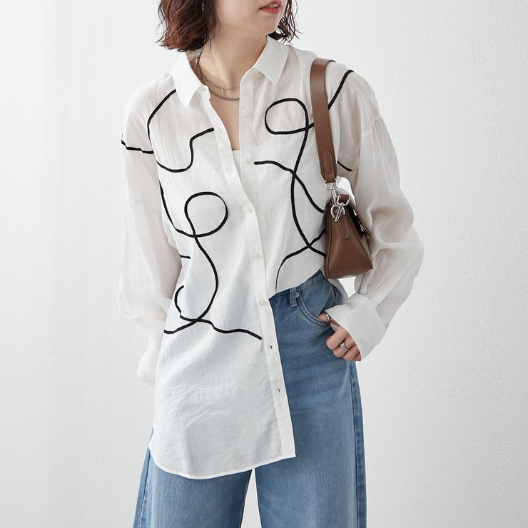 売れ筋商品|||ビーヤング シャツ レディース トップス BYHIALICE AOP SHIRT - Blouse - off white dot シャツ・ブラウス | BINGOYA