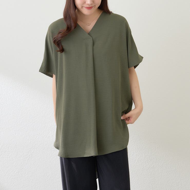 後レースアップチュニックブラウス[品番：OLOW0016120]｜RMAF