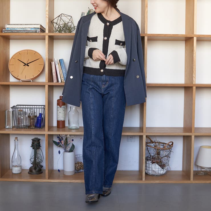 【Web限定】配色クルーカーデ | RMAF　NICE CLAUP / OLIVE des OLIVE | 詳細画像13 