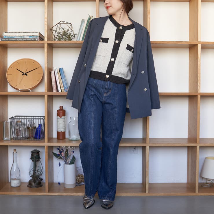 【Web限定】配色クルーカーデ | RMAF　NICE CLAUP / OLIVE des OLIVE | 詳細画像14 