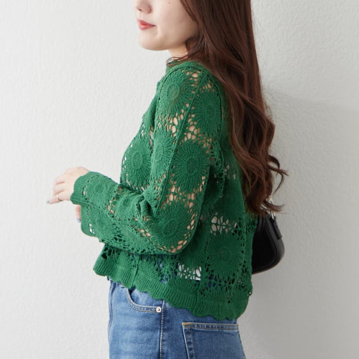 透かし編みカーデ | RMAF　NICE CLAUP / OLIVE des OLIVE | 詳細画像12 