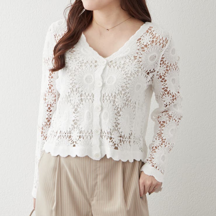 透かし編みカーデ | RMAF　NICE CLAUP / OLIVE des OLIVE | 詳細画像17 