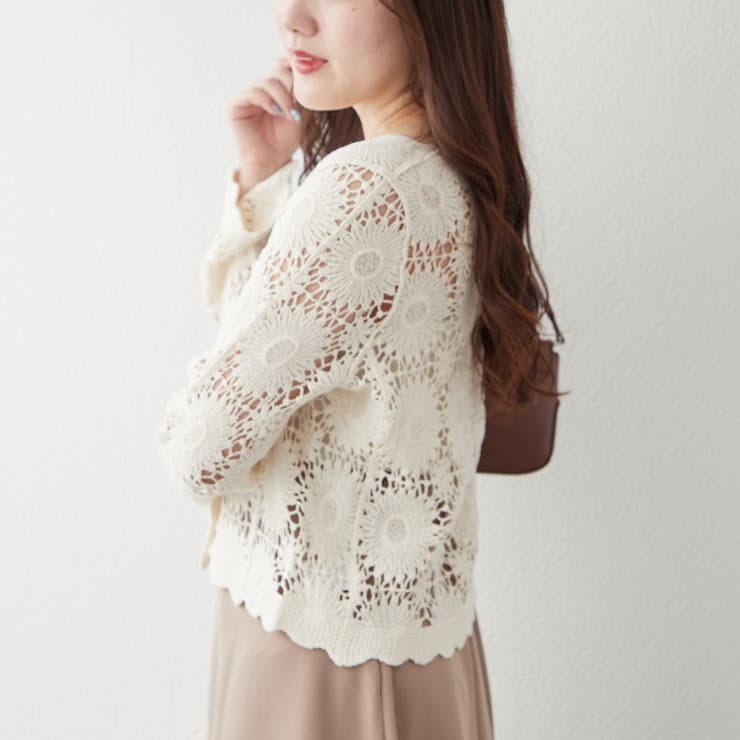 透かし編みカーデ | RMAF　NICE CLAUP / OLIVE des OLIVE | 詳細画像5 