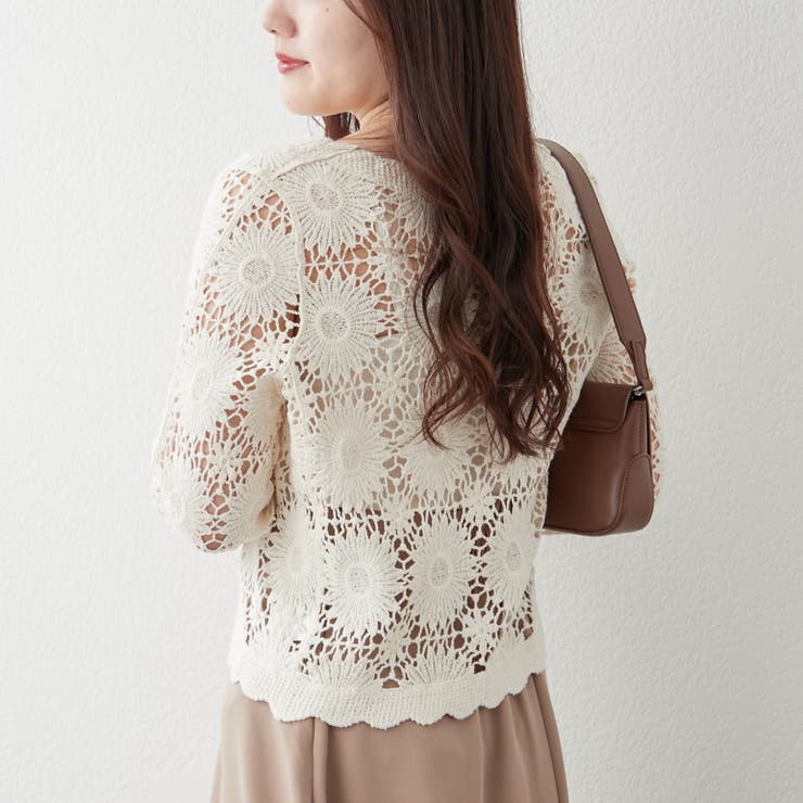 透かし編みカーデ | RMAF　NICE CLAUP / OLIVE des OLIVE | 詳細画像6 