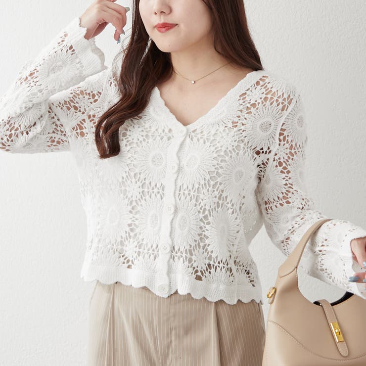 オフ | 透かし編みカーデ | RMAF　NICE CLAUP / OLIVE des OLIVE