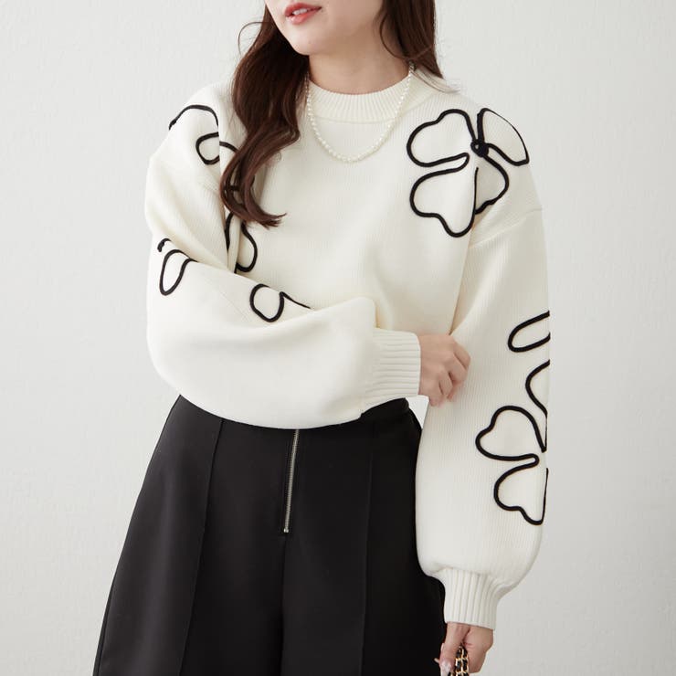 【値下げ交渉可能】 サイドライン ロゴ刺繍 ニットプルオーバー 値下げ交渉可能】 サイドライン ロゴ刺繍 ニットプルオーバー トップス