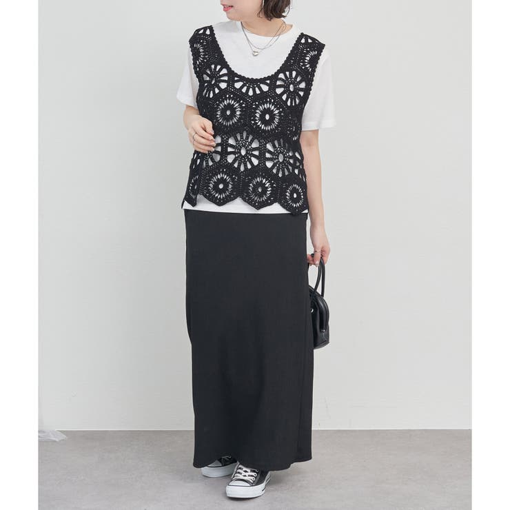 シャツ＋ベストセット【OLIVE des OLIVE】 (ブルー チャコール) シャツ×ケーブルベストセット（シャツ/ブラウス）｜OLIVE des
