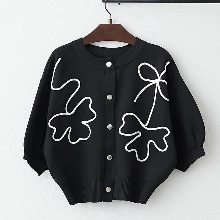 最終 doublet ブラック カーディガン 前面刺繍 doublet - doublet 25AW BOUNCE FUSION DRIVERS KNIT