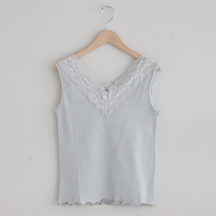 サックス | 前後2WAYテレコレースタンク | RMAF　NICE CLAUP / OLIVE des OLIVE