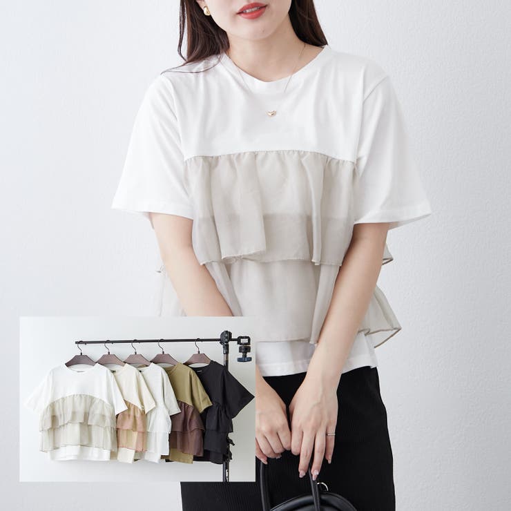 オーガンジードッキング半袖T | NICE CLAUP / OLIVE des OLIVE　OUTLET | 詳細画像58 