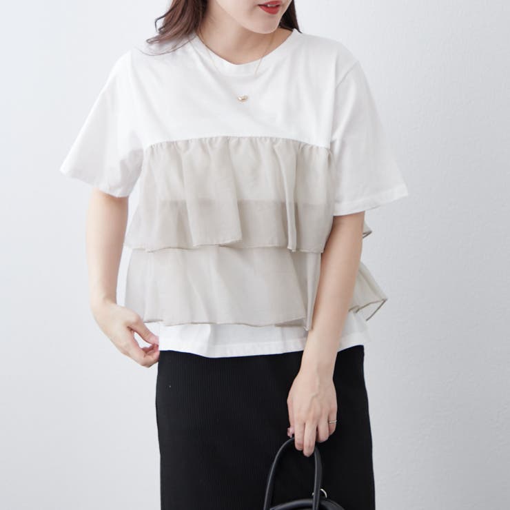 オーガンジードッキング半袖T | NICE CLAUP / OLIVE des OLIVE　OUTLET | 詳細画像12 