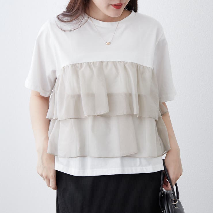 オーガンジードッキング半袖T | NICE CLAUP / OLIVE des OLIVE　OUTLET | 詳細画像14 