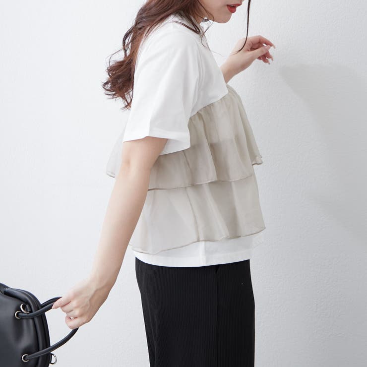 オーガンジードッキング半袖T | NICE CLAUP / OLIVE des OLIVE　OUTLET | 詳細画像16 