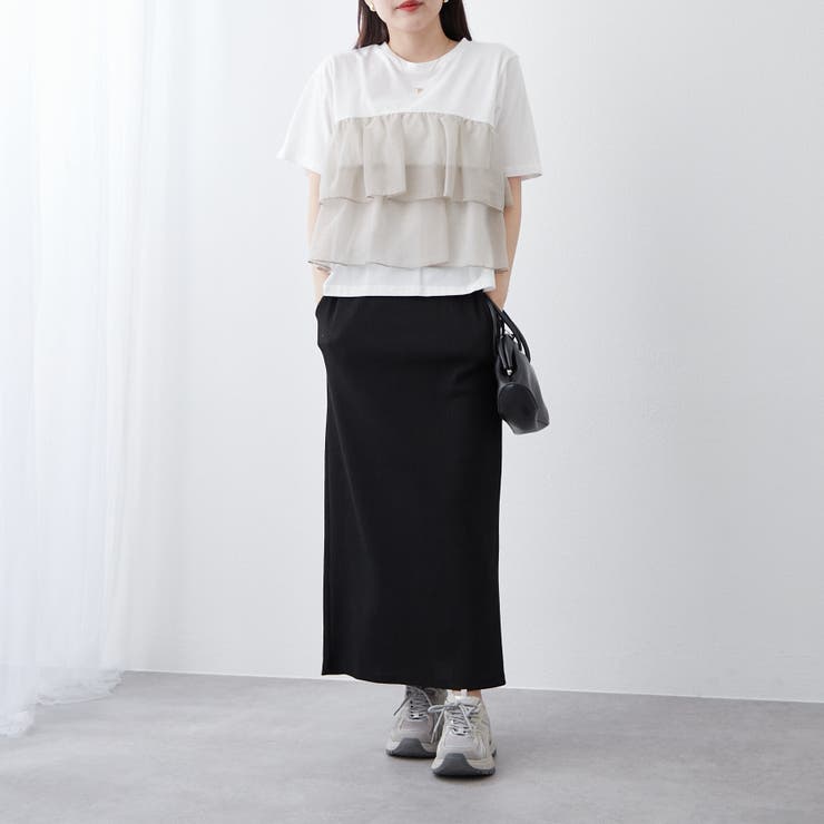 オーガンジードッキング半袖T | NICE CLAUP / OLIVE des OLIVE　OUTLET | 詳細画像18 