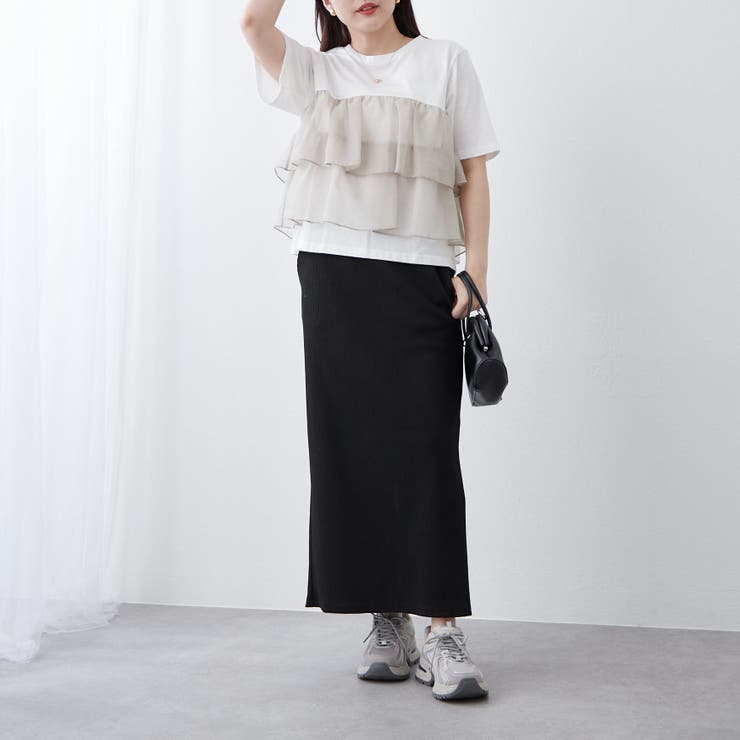 オーガンジードッキング半袖T | NICE CLAUP / OLIVE des OLIVE　OUTLET | 詳細画像19 