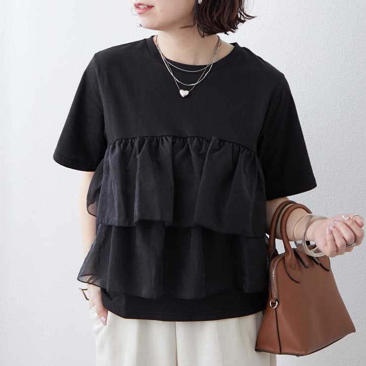 オーガンジードッキング半袖T | NICE CLAUP / OLIVE des OLIVE　OUTLET | 詳細画像22 