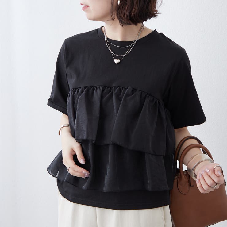 オーガンジードッキング半袖T | NICE CLAUP / OLIVE des OLIVE　OUTLET | 詳細画像24 