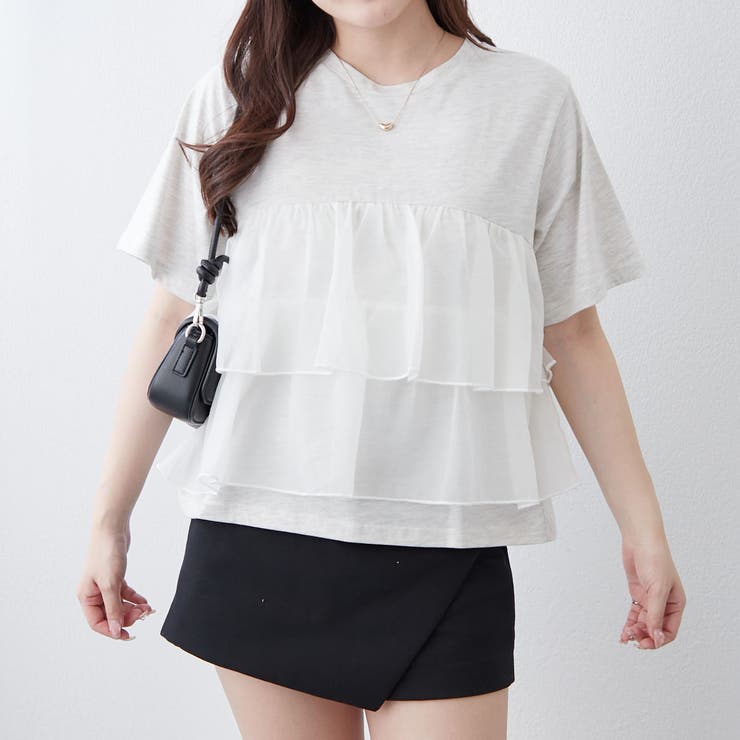 オーガンジードッキング半袖T | NICE CLAUP / OLIVE des OLIVE　OUTLET | 詳細画像31 