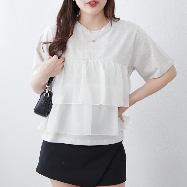 オーガンジードッキング半袖T | NICE CLAUP / OLIVE des OLIVE　OUTLET | 詳細画像32 