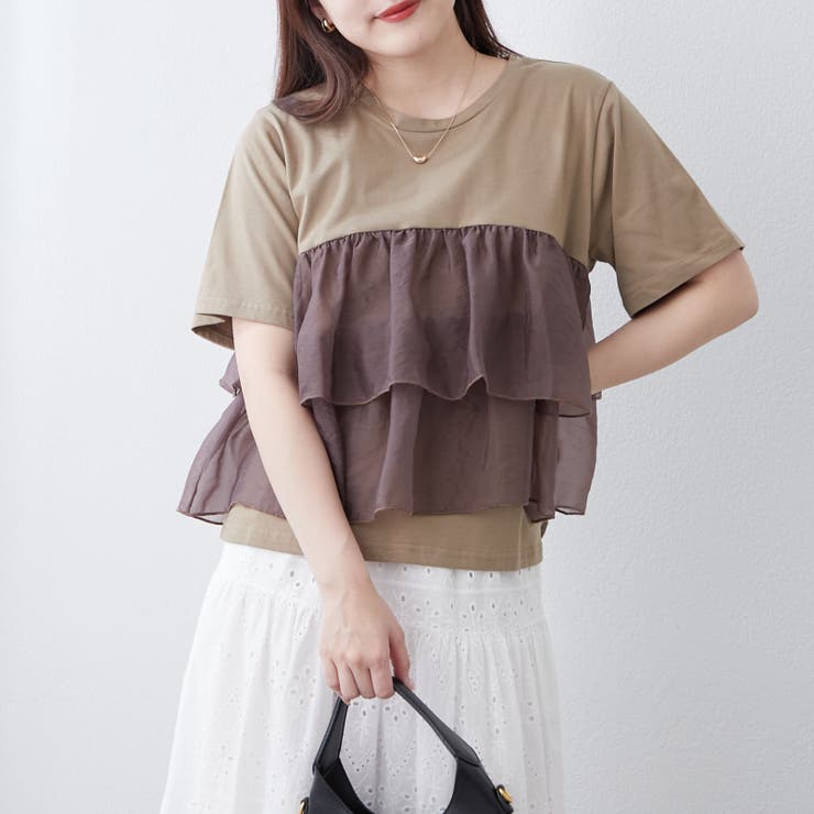 オーガンジードッキング半袖T | NICE CLAUP / OLIVE des OLIVE　OUTLET | 詳細画像41 