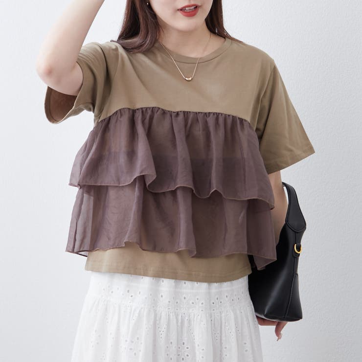 オーガンジードッキング半袖T | NICE CLAUP / OLIVE des OLIVE　OUTLET | 詳細画像42 