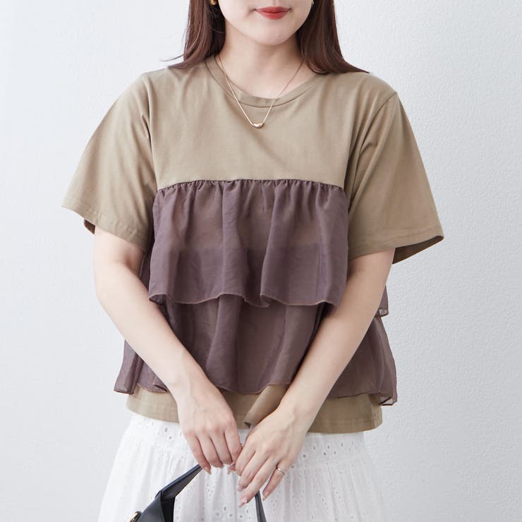 オーガンジードッキング半袖T | NICE CLAUP / OLIVE des OLIVE　OUTLET | 詳細画像47 