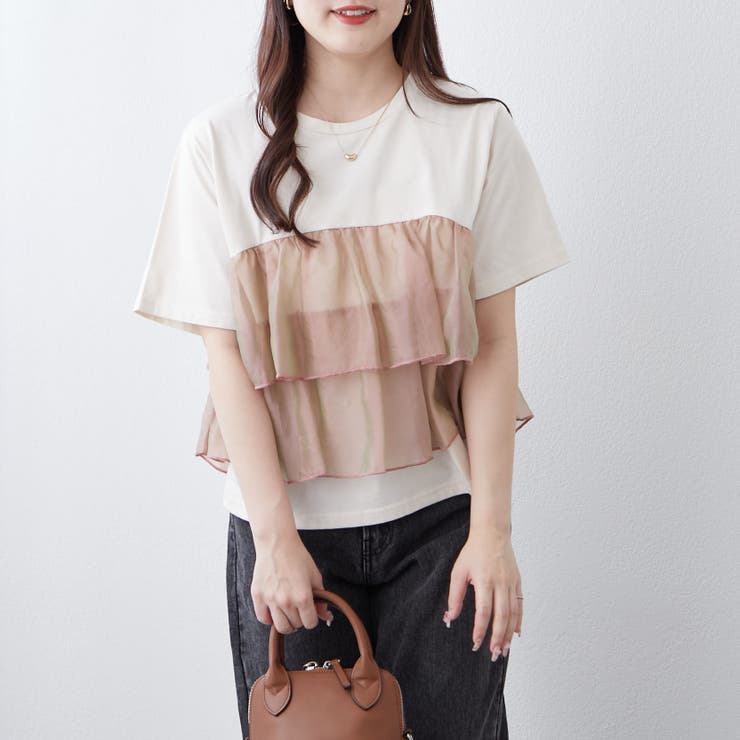 オーガンジードッキング半袖T | NICE CLAUP / OLIVE des OLIVE　OUTLET | 詳細画像52 