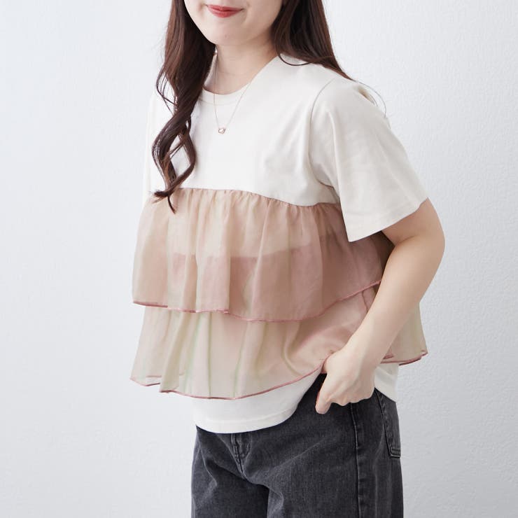 オーガンジードッキング半袖T | NICE CLAUP / OLIVE des OLIVE　OUTLET | 詳細画像53 