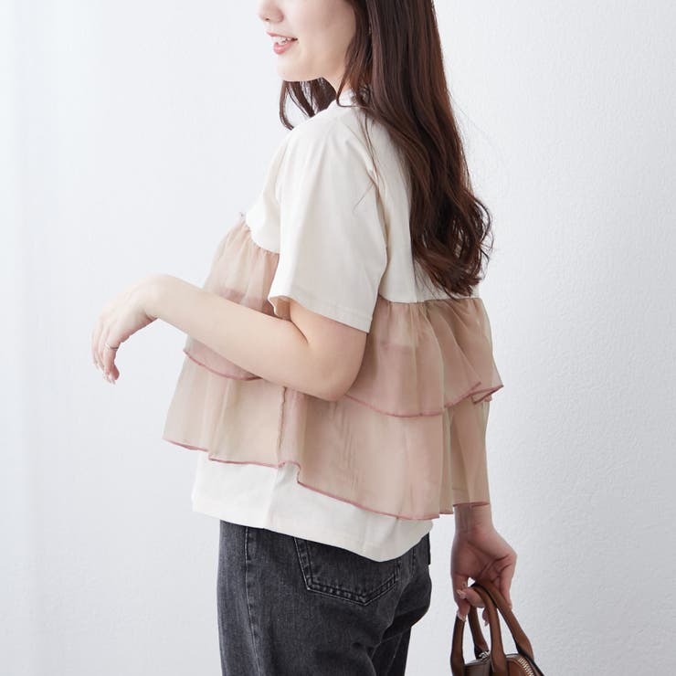 オーガンジードッキング半袖T | NICE CLAUP / OLIVE des OLIVE　OUTLET | 詳細画像54 