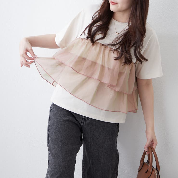 オーガンジードッキング半袖T | NICE CLAUP / OLIVE des OLIVE　OUTLET | 詳細画像56 