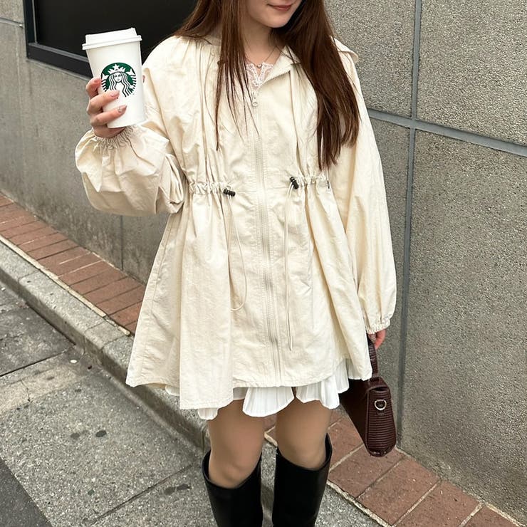 【ウエストを絞ってスタイルアップ】ドロストフード付ブルゾン | RMAF　NICE CLAUP / OLIVE des OLIVE | 詳細画像27 