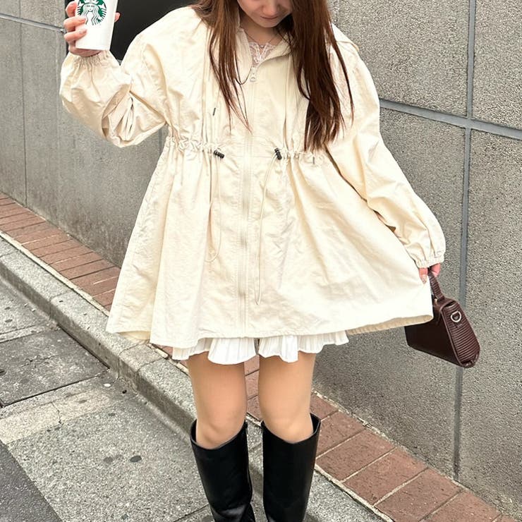 【ウエストを絞ってスタイルアップ】ドロストフード付ブルゾン | RMAF　NICE CLAUP / OLIVE des OLIVE | 詳細画像26 