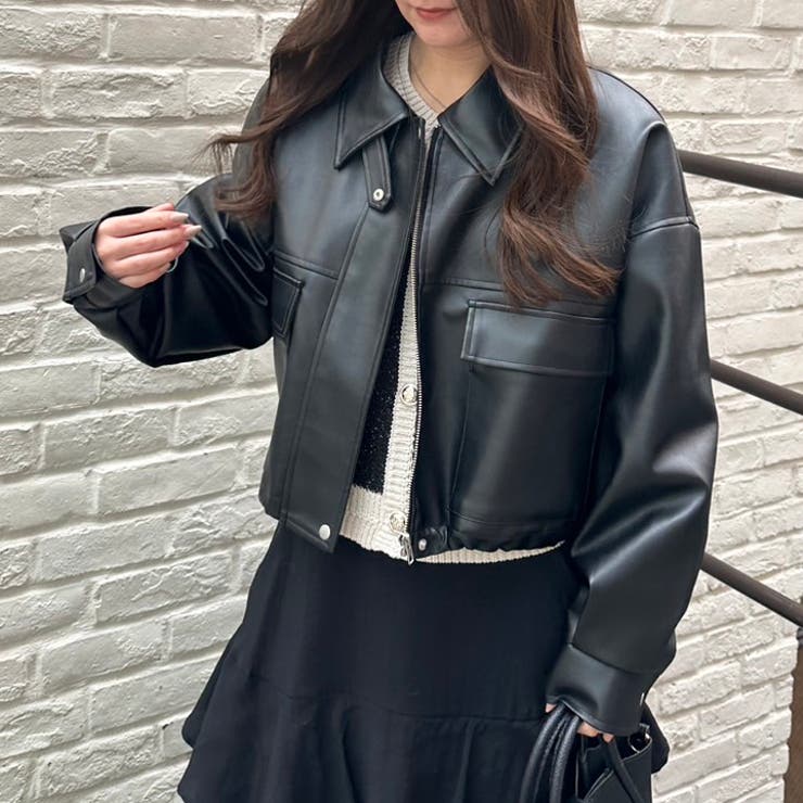 【ハイネックにもなる】合皮ブルゾン | RMAF　NICE CLAUP / OLIVE des OLIVE | 詳細画像25 