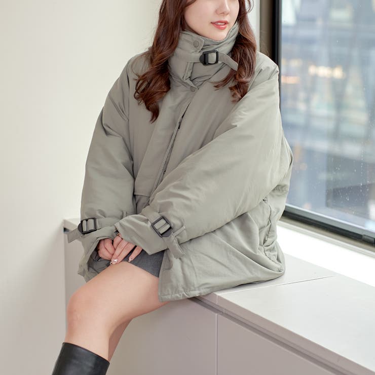 スタンドベルトフェイクダウンジャケット[品番：OLOW0015042]｜RMAF