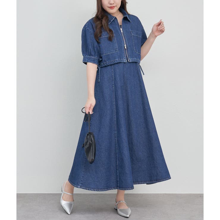 リボンキャミワンピアンサンブル シアーリボンボレロ付キャミワンピース アンサンブル[品番